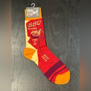 New Blue Q Socks Men's Crew Novelty Socks 7-12 BBQ